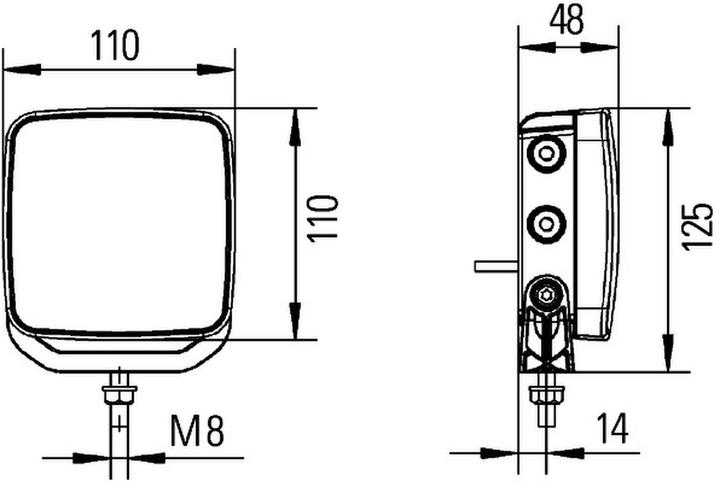 Produktbild Hella Rückfahrleuchte LED Repulse Pro 12/24V hängend stehend Anbau