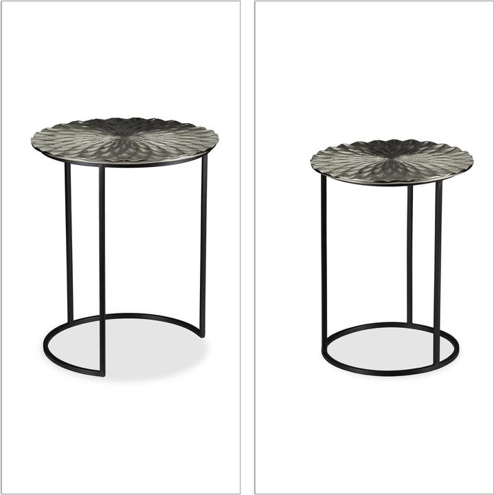 Actual product image Relaxdays Nesting Table Set of 2, Retro Design (Ø 46.5 x 56 cm)