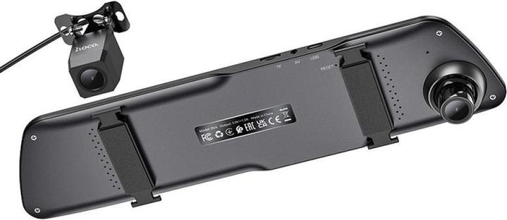 Actual product image Hoco Dash + Rear Camera DV4 Mirror, 4.5inch LCD, Black (Built-in display, Wi-Fi, GPS receiver, Bluetooth)