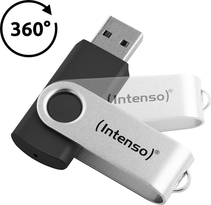 Actual product image Intenso USB 32GB OFFICE LINE 3.2 Gen1 Silver-Black (32 GB, USB-A)