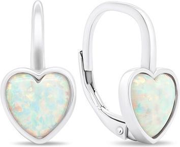 Brilio Silver - Romantic silver earrings with synthetic opals EA388W