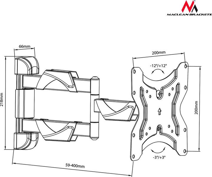 Produktbild Maclean MC-742 TV-Halterung (42 Zoll) (Wand, 42", 30 kg)
