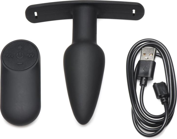 Actual product image Master Series Bum-Tastic 28X Silicone Anal Plug with Harness & Remote Control