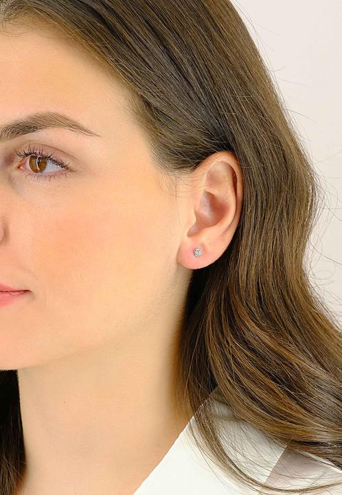 Image du produit Muau Stud earrings or blanc 750 zirconium 4.5mm (Or blanc, Or jaune, Or rose ou tout simplement en argent)