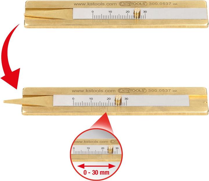 Produktbild KS Tools Reifenprofil-Tiefenmesser 0 - 30 mm