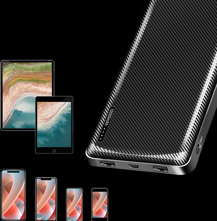 Produktbild LogiLink Powerbank 10000 mAh, 2x USB-A, USB-C, micro-USB, mit Schnellladenfunktion, schwarz (10000 mAh, 12 W, 12 Wh)