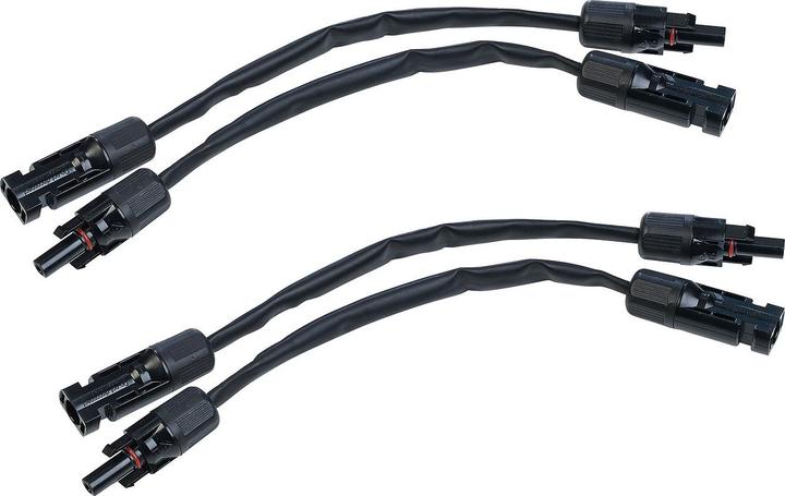 Actual product image Revolt Set of 4 weatherproof, extra-flat solar cables, for feed-through, MC4-compatible (Solar cable)