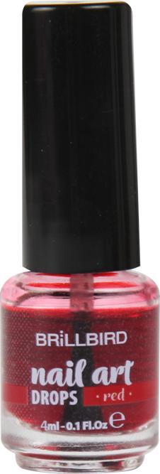 BrillBird Nail Art Drops Rot 4ml (Rot, Farblack)