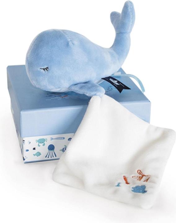 Produktbild Doudou et Compagnie Wal mit Schmusetuch, blau 15cm (MQ2) **