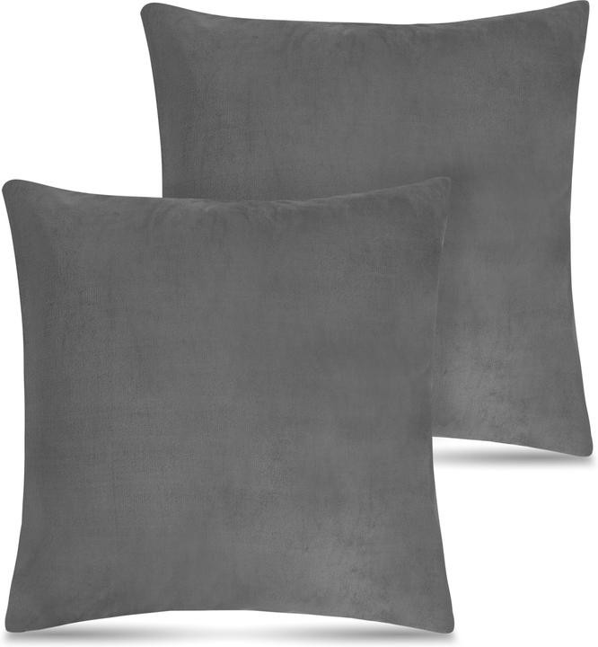 Produktbild Aspero 2 Kissenbezüge „Vora“ Anthrazit (60 x 60 cm)