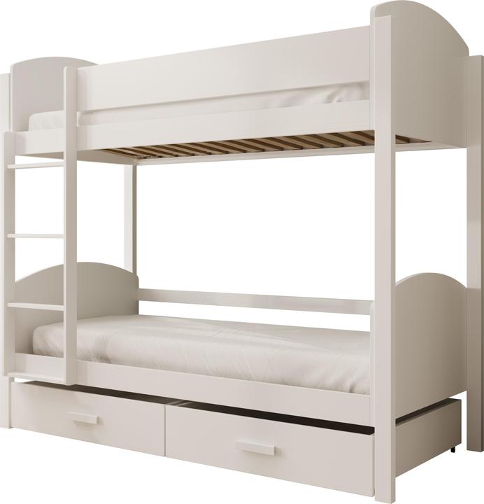 ADRK Furniture Kinder-Etagenbett Jori 200x90 mit Matratze (200 x 90 cm)