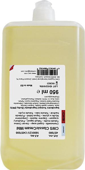 Actual product image CWS Liquid soap, sealed, pack of 12 bottles, 1 l each, mild, light pink. (Liquid soap, 1000 ml)