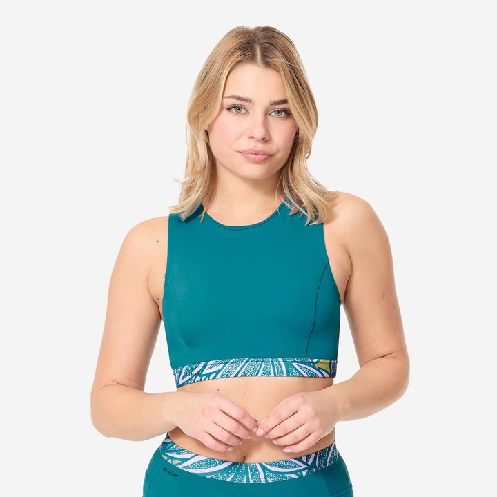 Olaian Bikini-Oberteil Damen Bustier bedeckend Carla petrolblau