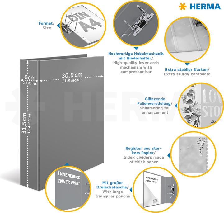 Actual product image HERMA Wedding folder A4 (A4, 60 mm, 1 Piece)