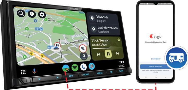 Produktbild Kenwood DMX-8021DABS mit CarPlay, Android Auto, Sygic Campervan Navigations-APP (Android Auto, Apple Carplay)