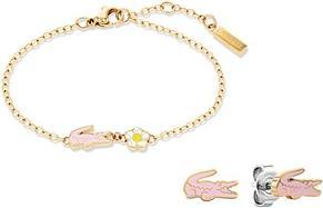Lacoste Beautiful gold-plated jewelry set for girls (bracelet. earrings) 2070030