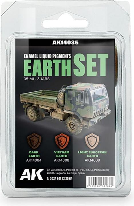 AK Interactive EARTH SET - Pigment liquide (3 ref)