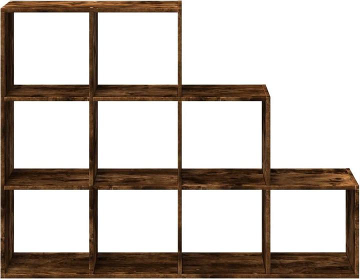 Actual product image VidaXL Room divider Bookcase Standing shelf Staircase shelf 3 steps Smoked oak (137.5 x 29 x 103.5 cm)
