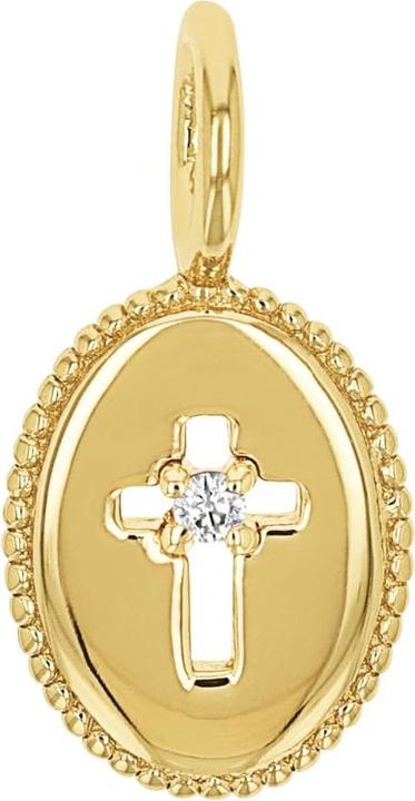 Actual product image Amor Cupid pendant for ladies, 925 Sterling silver, zirconia synth. | cross (Silver 925)