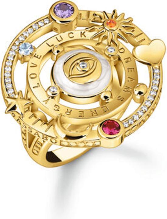 Produktbild Thomas Sabo Cocktailring im kosmischen Design mit bunten Steinen vergoldet (54, 925 Silber)