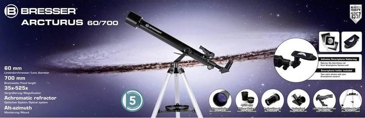 Actual product image Bresser Arcturus 60/700 AZ lens telescope carbon design