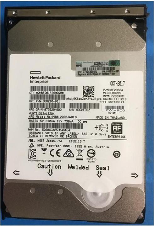 Immagine prodotto HPE DRV HDD 12TB 7.2K LFF (12 TB, 3.5")