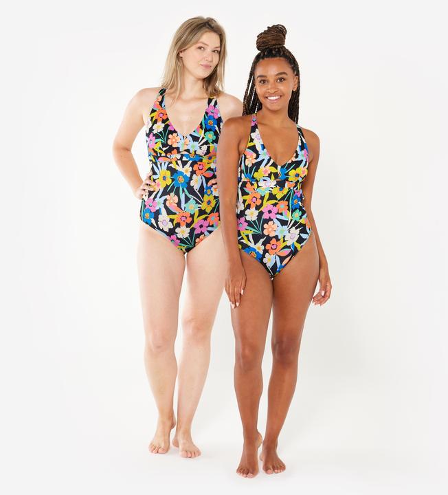 Image du produit Olaian Maillot de bain 1 pièce fleuri de surf Femme - Agatha azalea multicolore (XL)