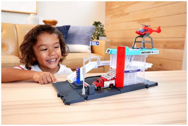 Actual product image Matchbox ACTION DRIVERS Helicopter Rescue Playset