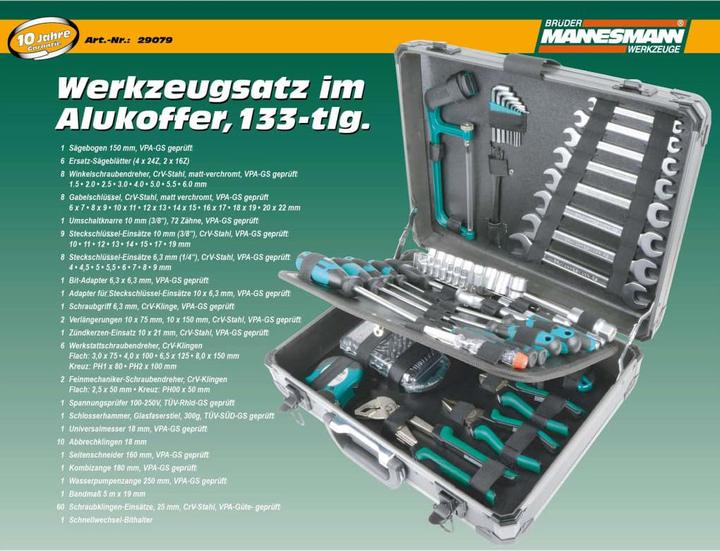 Produktbild Mannesmann Werkzeugkoffer (133 Teile)