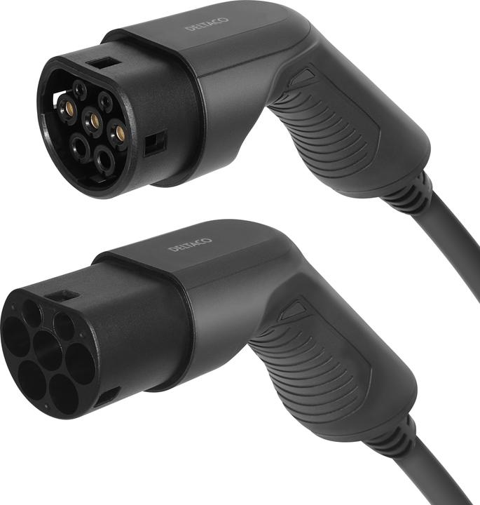 Actual product image Deltaco Type 2 EV charging cable for e-cars and hybrid vehicles, electric car charger Mennekes cable, Ko (Type 2, 11 kW, 16 A, 7 m)