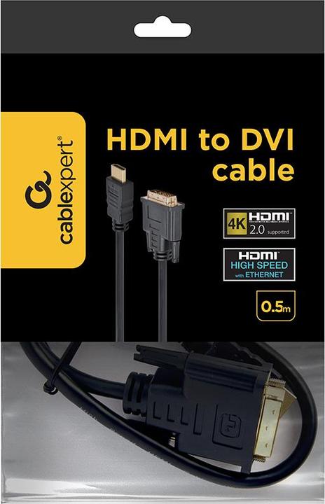 Actual product image Gembird Cablexpert CC-HDMI-DVI-0.5M (0.50 m, HDMI, DVI)