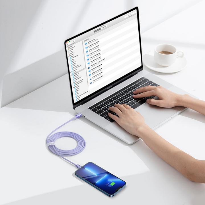 Actual product image Baseus Crystal Shine Series Fast Charging Data Cable Type-C to iP 20W 2m Purple (2 m, USB 2.0, 20 W)