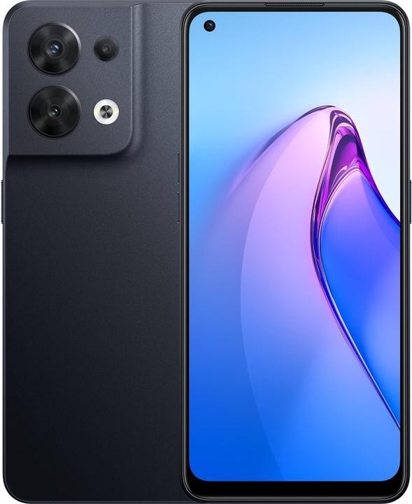 Actual product image OPPO Reno 8 (256 GB, Shimmer Black, 6.43", Dual SIM, 50 Mpx, 5G)