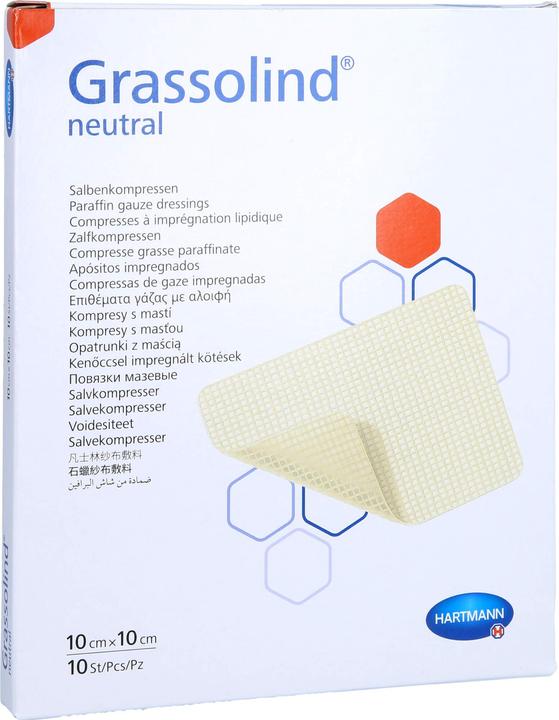 Produktbild Hartmann GRASSOLIND Salbenkompressen steril 10X10CM, 10 St KOM