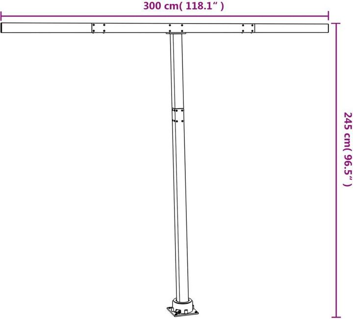 Produktbild VidaXL Stützen für Markisen Anthrazit 300x245 cm Eisen,Farbe (3 m)