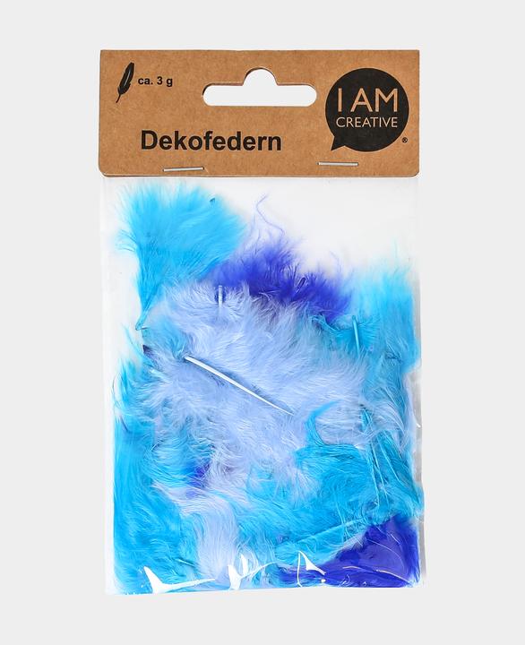 Image du produit I Am Creative Plumes décoratives, plumes pour décorations et pour l'artisanat, mélange bleu, 5 - 8 cm, environ...