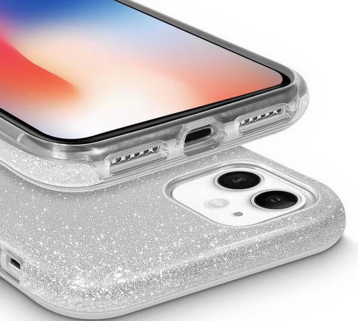 Actual product image Fongex iPhone SE / 8 / 7 - Glitter silicone case silver (Apple iPhone 8, Apple iPhone SE, Apple iPhone 7)