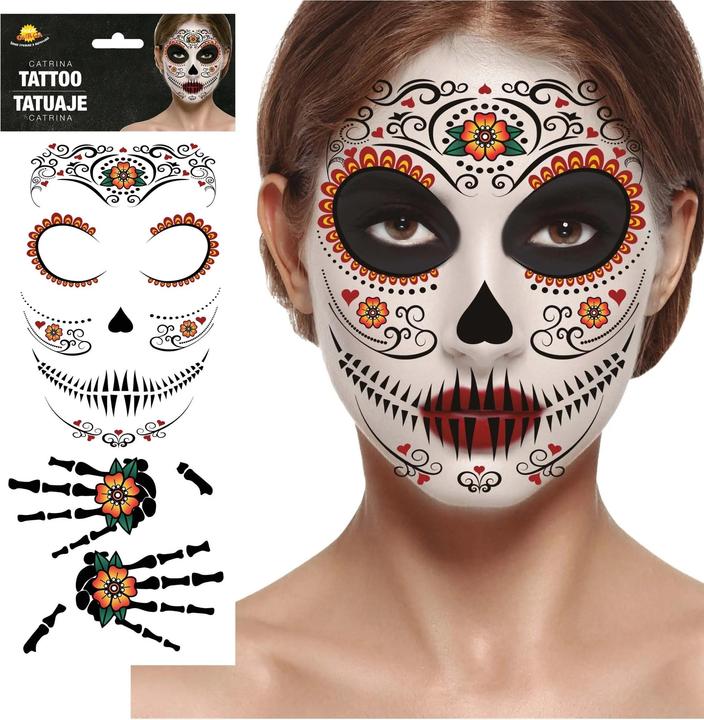 Image du produit Fiesta Sugar Skull Catrina tatouage visage (Taille unique)