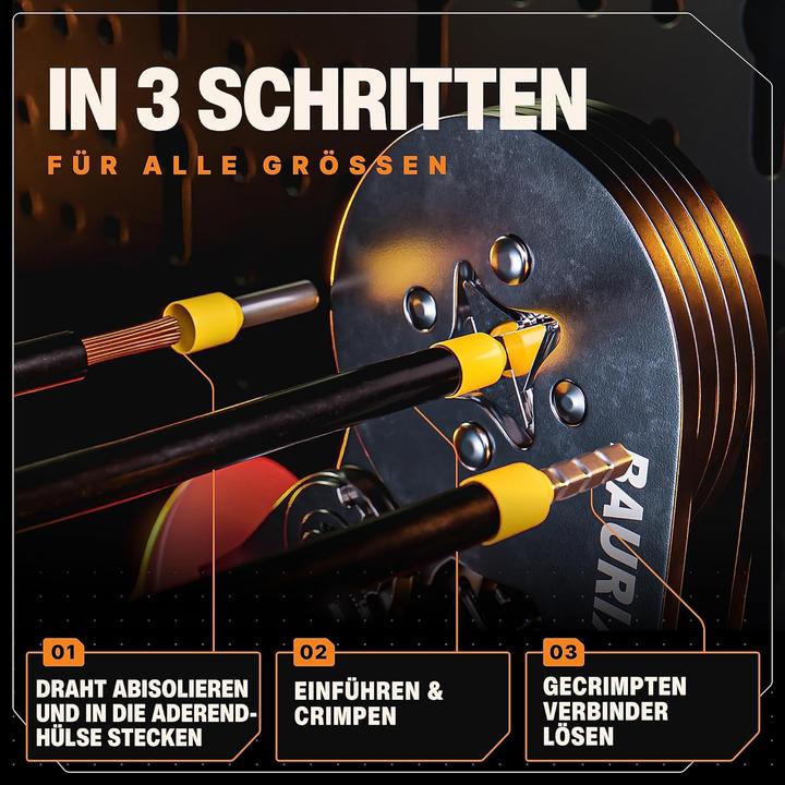 Produktbild Baurix Crimpzange mit Aderendhülsen Set