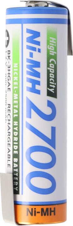 Immagine prodotto Panasonic Akku Mignon AA NiMH, BK-3HGAE mit Lötfahne in Z-Form (1 pz., AA, 2700 mAh)
