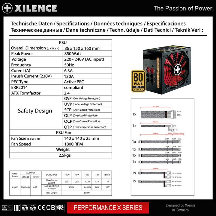 Produktbild Xilence Performance X (850 W)