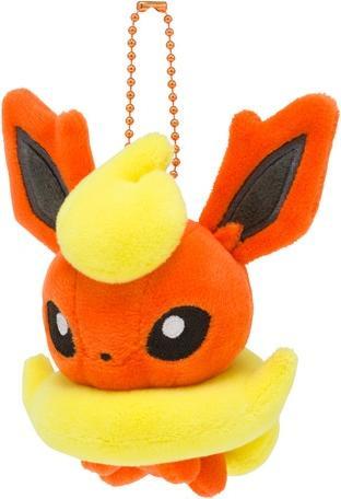 Actual product image Pokémon Flareon Dolls Plush Mascot Key Chain - 12 cm