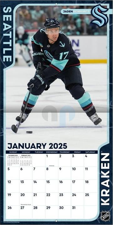 Image du produit NHL - Seattle Kraken - Calendrier mural de l'équipe 30,5 x 30,5 cm 2025 (30,5 x 30,5 cm, Français, Italien, Espagnol, Allemand, Anglais)