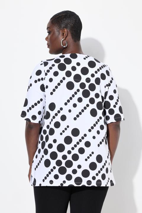 Produktbild Ulla Popken T-Shirt, Punkte, A-Linie, Rundhals, Halbarm, Pima Cotton (50, 52)