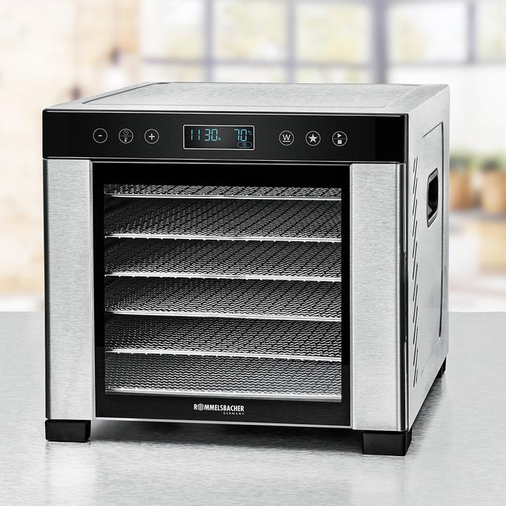 Produktbild Rommelsbacher D?rrautomat DA 950 (edelstahl/schwarz, 600 Watt, D?rrfl?che 30,5cm x 33cm pro Ebene)