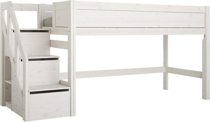 Image du produit Lifetime Kidsrooms Kidsrooms Lit mi-hauteur avec escalier et tablette roulante 128 x 257 x 102 (90 x 200 cm)