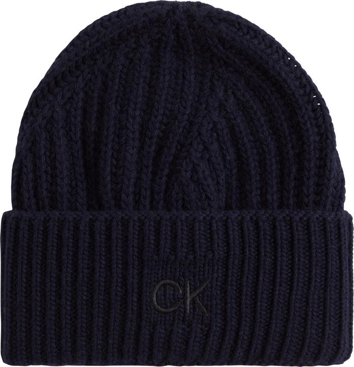 Produktbild Calvin Klein Elevated Wool Beanie XL CK Navy (One Size)