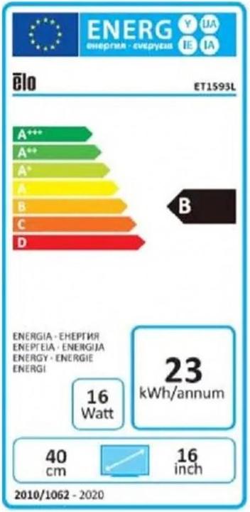 Energie-Label ēlo ET1593L OPEN FRAME MONITOR (1366 x 768 Pixel, 15.60")