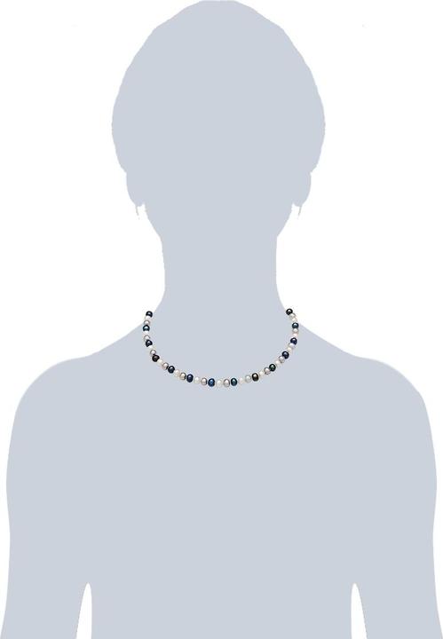 Immagine prodotto Lulu & Jane Catena in ottone con perle d'acqua dolce in argento 42,0 cm di base + 5,0 cm di estensione - 33290 (Ottone, 42 - 47 cm)