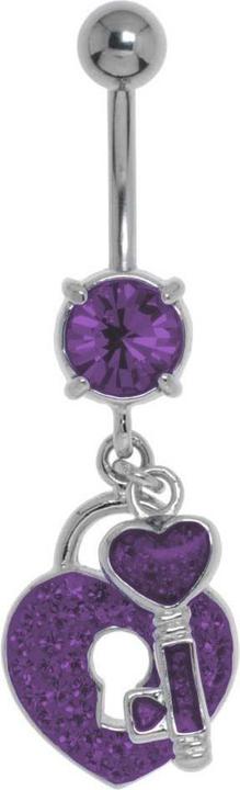 Bijouteria Bauchpiercing (Kristall, Messing rhodiniert, Chirurgenstahl 316L)